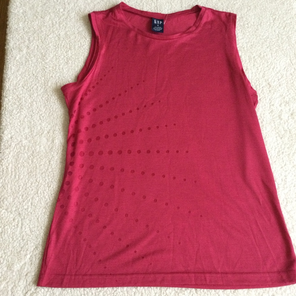 NWT Vintage Y2K Gap Laser Cut Circle Detail Tank Top Pink - Sz Small